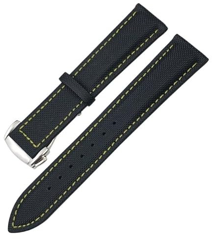 BKUANE Uhrenarmband aus hochdichtem Nylon-Leder, 19 mm, 20 mm, 21 mm, 22 mm, passend für Omega X Watch, Seamaster Speedmaster AT150 De Ville Seiko, Stoff-Uhrenarmband, 22 mm, Achat