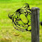 Metall Gartenstecker 276 x 300mm Schwarz - Rostige Silhouette Tiger Dekorativer Rost Tierische Rostdekoration für Garten Tierdekoration Aus Metall Deko Rostoptik