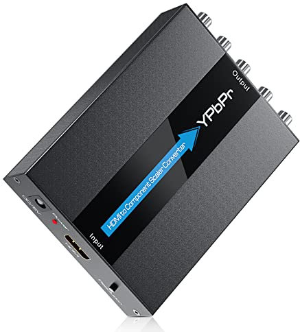 UCYTYON Convertitore Scaler da HDMI a Componente Con Funzione di Ridimensionamento, YPbPr 1080P, Supporto Ingresso 1080i e Uscita 480i/576i