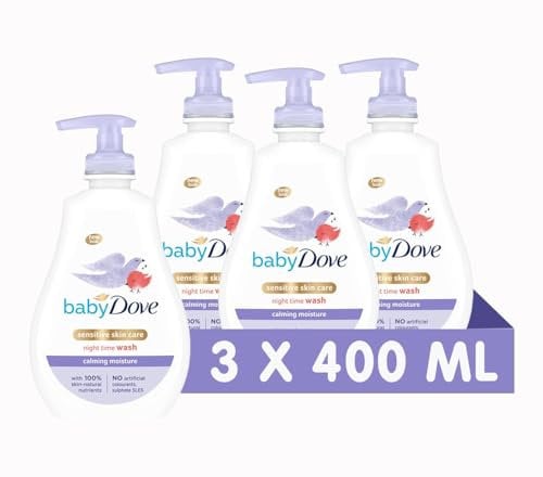 Baby Dove Calming Moisture Head to Toe Wash – Gentle Chamomile Baby Wash for Sensitive Skin, Relaxes & Soothe Before Bed, 3 x 400ml