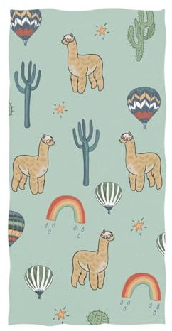 ISAOA Großes Mikrofaser-Strandtuch, Lama, Alpaka, Regenbogen, Badetuch, schnell trocknend, Handtuch für Erwachsene und Kinder, leicht, Sport, Reisen, Fitnessstudio, Schwimmbad, Handtücher