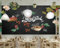 Fototapete 3D Effekt 3D Tapete Handgezeichnete Kaffeebohnen Auf Der Tafel Fototapete Wandgemälde Vlies Wohnzimmer Schlafzimmer Flur Wanddekoration 450(W) X315(H) Cm