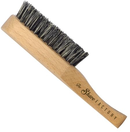 THE SHAVE FACTORY Bart-Fade-Bürste aus Hellem Holz – Präzisionsbürste für Friseure – Glattes Finish & Saubere Übergänge – Ergonomischer Holzgriff – Langlebiges Werkzeug
