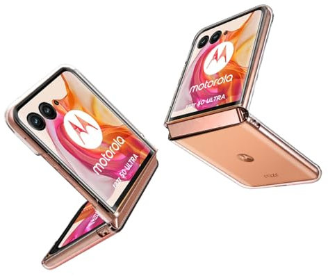 MEMELOKA Funda para Motorola RAZR 50 Ultra, Ultra-Delgado Anti-Rasguño Carcasa de PC Anti-Choques Todo Incluido Plegable Carcasa para Motorola RAZR 50 Ultra - Transparent