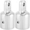 Msiud Endkappe Bimini Top Fitting, 2 Stücke Bimini Cover Top Fit Boot Marine Hardware Fitting Auge Edelstahl Ende Cap Sprayhood Verdeckbeschlag Sonnensegel Caps Eye End Yacht Markise Zubehör