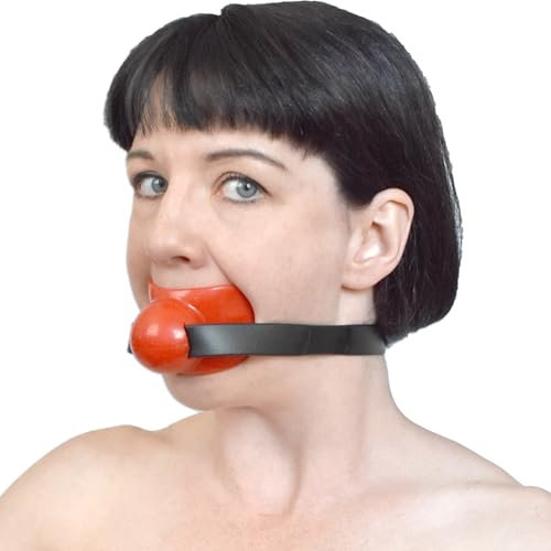 Honeylust - Bâillon BDSM en silicone avec fixation pour la langue et embout buccal - SM Mouth Gag - Sextoy pour esclaves - Bondage Fetish Sessions (Rouge)