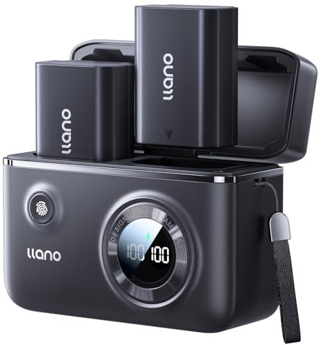 Llano - 2er-Pack NP-FZ100 Akku mit USB-C-Anschluss, Dual-Slot-Akku-Ladegerät für Sony A7 III, A7 IV, A6600, A7C, A7R III, A7R IV, A7R V, A7S III, A1, A9, A9 II, FX3, FX30 Kamera