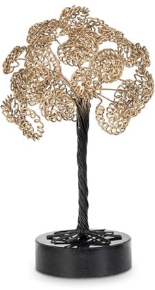 Alexandra House Living Dekofigur, Schwarz, Gold, Metall, Baum, 18 x 18 x 29 cm