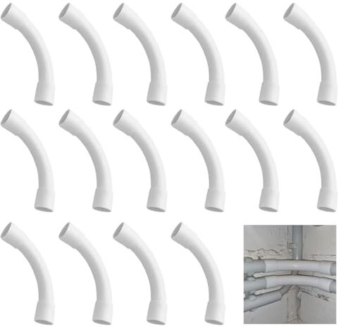 JOYOLA 16 Pcs Rohrbogen M20, Rohrbogen 90° für Elektrorohr Stangenrohr Leerrohr PVC Installation Rohr Gemufft Kabelkanal für Elektrorohr Stangenrohr Gebäudeentwässerung Landwirtschaftliche Bewässerung