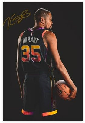 HACERR Kevin Durant Phoenix Suns, signiertes Foto, Autogramm, Poster, Wandkunst, Heimdekoration, Leinwand-Poster, Schlafzimmer, Dekoration, Landschaft, Büro, Raumdekoration, Geschenk, 40 x 60 cm