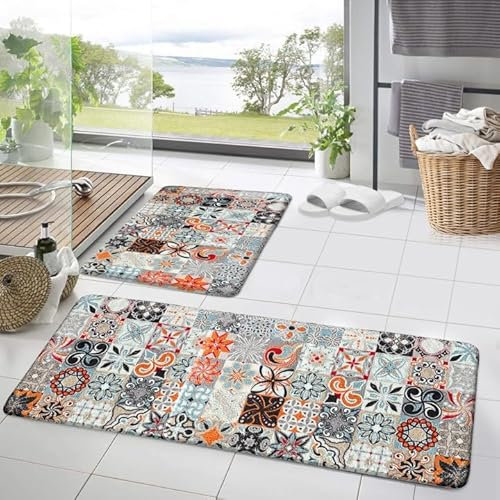 HOMELUX Badezimmerteppich 2 Teilig Badematte, Weicher Badeteppich, Badezimmer Set, Badvorleger rutschfest Waschbar, Flauschiger, Saugfähige Duschvorleger, 50×160 cm+50×80 cm, Für Badezimmer, 2A2ORB