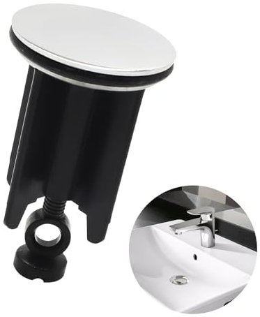 Frogetu 1 Stück Universal Waschbeckenstöpsel 40mm,Abflussstopfen Waschbecken,Abflussstopfen Stöpsel,Edelstahl Excenterstopfen,Badewannenstöpsel,aus Messing,mit Gummi,für Küche Bad