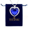 fdsmall Titanic Herz des Ozeans Halskette Liebe Herz Anhänger Halskette für immer Saphir Anhänger Glänzender Kristall Zirkon Schmuck Geschenke für Frauen (Blue)