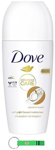 6x Dove, Deodorante Roll On Advanced Care Cocco, Antitranspirant-Deodorant mit Kokosnuss,Zarte Formel mit dreifacher Feuchtigkeit Wirkung,Deo 50ml + Beni Culinari Kostenloser Schlüsselanhänger