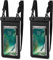 Bremorou 2 Stück Unterwasser Handyhülle wasserdichte Handy Wasserdicht Hülle Handytasche Schwarz Wasserfeste Handyhülle Mit Doppeltem Stauraum Für Strand Urlaub Reise Kreuzfahrt Mit 2 Schlüsselband
