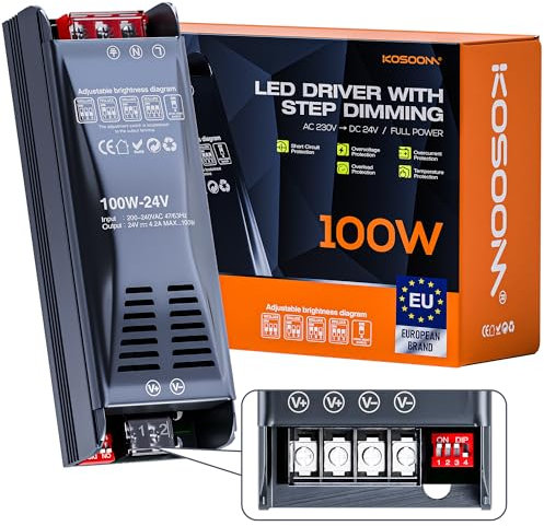 LED Transformer 24V DC 100W 4.16A 1PCS Alimentatore stabilizzato switching Trasformatore 220v Striscia slim faretti Driver alimentatori Dimmerabile trasformatori Strisce trafo Luci Power Supply