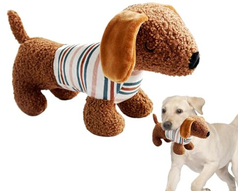 Ancsttu Dackel Quietschendes Hundespielzeug, Plüsch Hunde Kauspielzeug Mit Quietscher, Interaktives Hundespielzeug Für Kleine Und Große Hunde