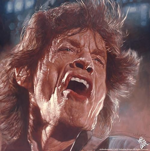 Aufkleber Sticker Mick Jagger Mr. Rock Art by Krüger ca. 10x10 cm
