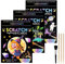 3 Set Kratzbilder für Kinder 18,5 * 13,5 cm Magische Regenbogen Kratzpapier Kratzbuch Magic Scratch Book Kratzpapier Set mit Buntem Farbverlauf und Kratzstift,Magie-Serie,Dinosaurier,Weltraum