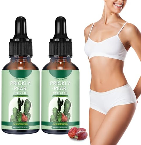 Olio di fico d'India bio spremuto a freddo, 2 oli essenziali di cactus puro, olio di semi di Prickly Pear, olio naturale di fico d'India, spremuto a freddo, olio di fico naturale, per viso e corpo (50