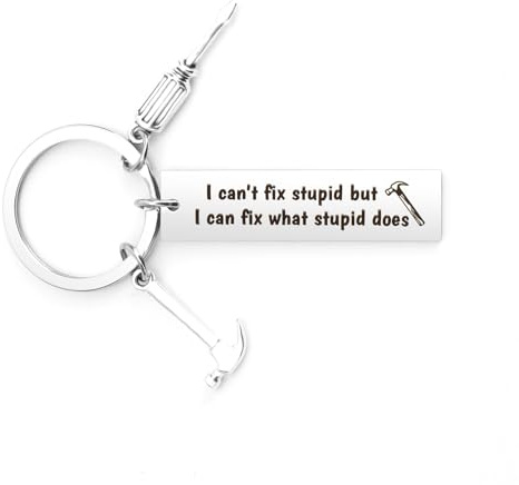 Carpenter Keychain Construction Worker Birthday Gifts Keyring Woodworker Handyman Gift for Dad Grandpa Husband Uncle Boyfriend Son Brother Mechanic Keychain Gifts for Fixer Electrician Worker