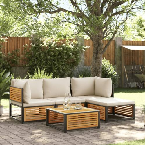Festnight Balkon Lounge Klein Gartenlounge Set Holz Lounge Möbel Outdoor Ecklounge Balkonmöbel Kleiner Balkon Sofa Ecksofa Gartenmöbel Terrassenmöbel Loungemöbel Massivholz