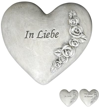 NETPROSHOP Grabschmuck Stein Herz - In Liebe - und - Für Immer im Herzen - ca. 13 x 12 x 5 cm, Auswahl:Liebe