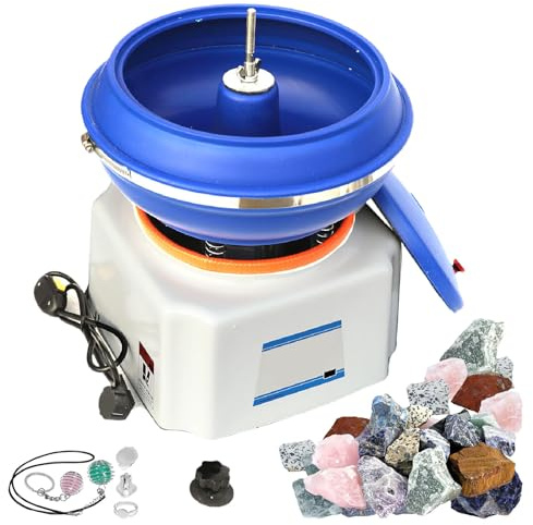 TBANVOO Elektrischer Vibrations-Tumbler, Vibrations-Tumbler-Poliermaschine für Steine/Metallteile/Schrauben