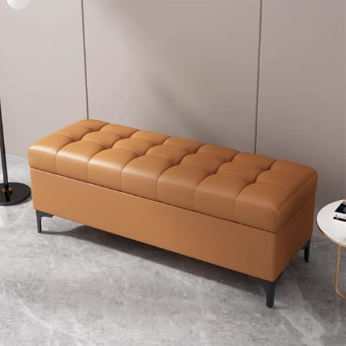 Moderner rechteckiger Sitzhocker mit Stauraum, multifunktionale Bettbank für Schlafzimmer und Wohnzimmer, stilvolle Aufbewahrung, Ottomane (140 x 40 x 43 cm)