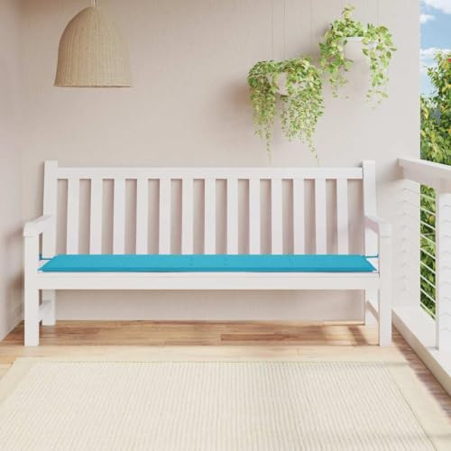 Frdhee Stuhlauflagen Hochlehner, Gartenbank-Auflage Türkis 200x50x4 cm Stoff für Sitzbank Gartenbank Gartenmöbel