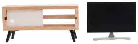 HONITANO Mini Televisore per Case delle Bambole Riproduzione di Mobiletto per Tv di Piccole Dimore Simulazione di Tv Retro Finta Televisione per Mobili Giocattolo per Camere Colore Casuale