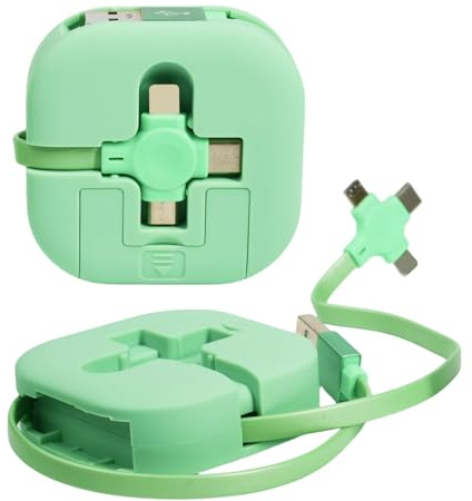 2 Pièces Câble Multi Chargeur Rétractable 3 En 1 [1,2 M] — Câble USB Multi Embout Avec Lightning/Micro USB/USB‑C, Enrouleur Cable Usb Portable, Chargeur Retractable Pour iPhone/Samsung/Tablet