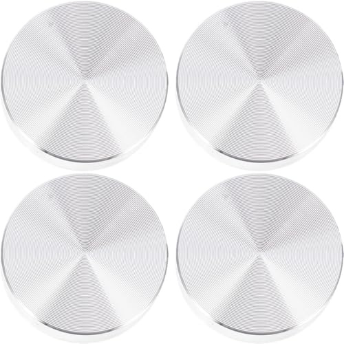 SHINEOFI Accessoires en Aluminium Argenté 4 Disques Épais pour Plateau Verre Ronds Adaptateurs pour Tables Basses et Meubles de Salle à Manger