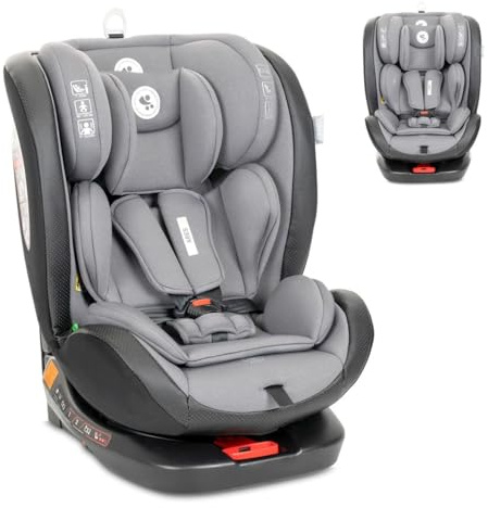 Lorelli Kindersitz Ares i-Size (40-150cm) Isofix, verstellbar, Sitz 360° drehbar hellgrau