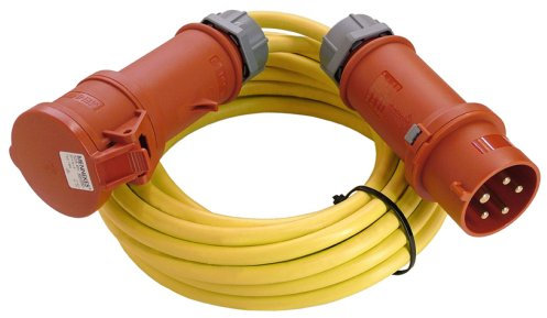 as - Schwabe Starkstrom Verlängerungskabel 10 m K35 AT-N07V3V3-F 5G4-400V/32A/6h/ca. 22kW - Baustelle, Garten - 5-polige, robuste CEE Verlängerung für Außenbereich - IP44 - Made in Germany, 60705