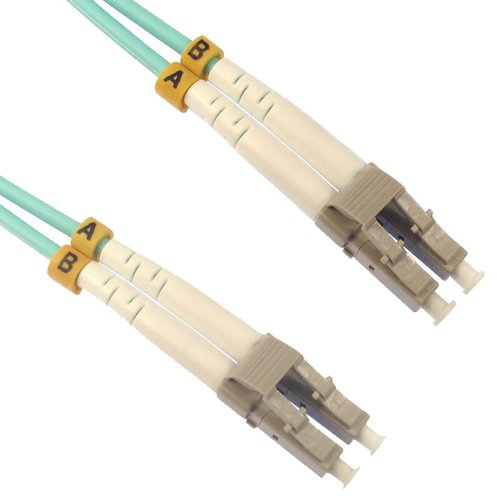 kenable OM4 Aqua Fibre Optic LC LC Duplex MM 50 125 Patch LSZH Cable 0.5m [0.5 metres]
