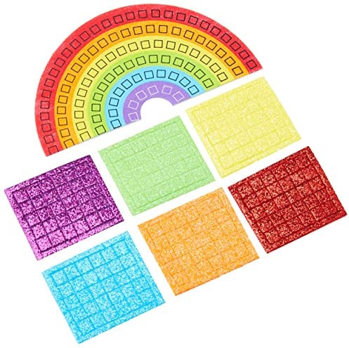Baker Ross AF400 Rainbow Mosaic Make Your Own Magnet Kits — Creative Art and Craft Supplies for Kids to Personalise and Decorate (Pack of 4), Assorted, 11cm