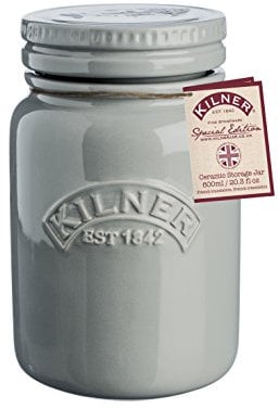 Kilner 0.6 Litre Morning Mist Push Top Stoneware Storage Jar