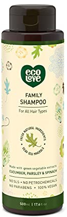 Ecolove – Family Shampooing Vert Collection Concombre, persil et d'épinards