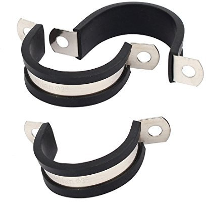 sourcing map 3Stk 35mm Dmr. EPDM Gummi gezeichnet U Form Rohr Draht Klammern Clips de