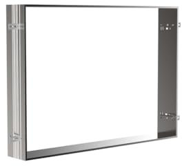 Emco Einbaurahmen für Badezimmerspiegelschrank Prime (103 cm Breite), Rahmen für hochwertigen Lichtspiegelschrank als Unterputz-Modell, zum passgenauen und sicheren Einbau, Aluminium