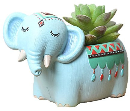 Youfui Wohnkultur-Topf, Tiere, Sukkulenten, Blumentopf, Blumentopf für Zuhause, Büro, Schreibtischdekoration (cooler Elefant)