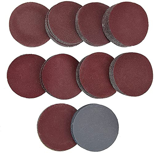 100 Pièces Papier Verre Rond, Abrasifs Rond Papier, Rond Papier Meulage Disque, Meulage Abrasif Disque Ponçage, Pour Retirer Proprement le Bois, Métal, Peinture, Rouille et l'Oxydation, 75 mm