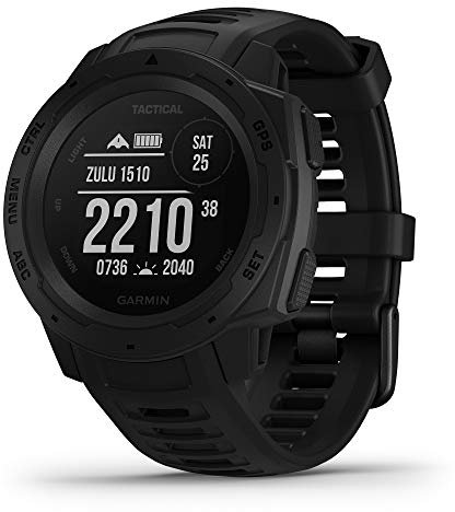 Garmin Instinct Tactical, Reloj inteligente con GPS resistente al agua, funciones tácticas, funciones deportivas, pulsioximetría y notificaciones del smartphone, Negro