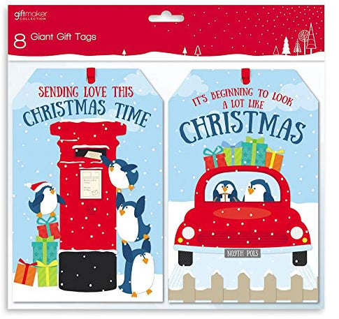 Giftmaker Collection - Christmas Giant Xmas Gift Tags, Pack of 8, Z-ANXAHGT227