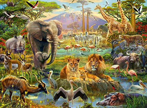Ravensburger Kinderpuzzle Kinderpuzzle 200 XXL Teile - Tiere in der Savanne