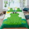 Loussiesd Kinderbettwäsche 3D Frosch Muster Bettwäsche Set Cartoon Grün Bettbezug Set Jungen Mädchen 135x200 cm Microfaser Betten Set mit Reißverschluss und 1 Kissenbezug 80x80 cm