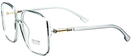 Shiratori Woman's New Retro Blue Light Blocking Glasses Big frame Nerd Eyeglasses Frame Anti Blue Ray Computer Game Glasses Gray