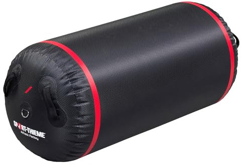 Sport-Thieme AirRoll Carbon | Platzsparend verstaubar | Schnell aufgefüllt | Mit Griffen | Vinyl | Training | Schwarz-Rot | AirRoll | Schule Verein Anfänger | Carbon-Serie