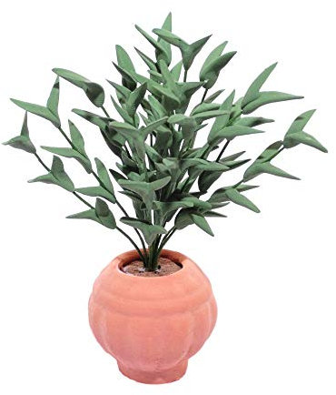 Melody Jane Dolls Houses Maison de poupée Ficus arbuste en terre cuite Pot de fleurs Accessoires de jardin